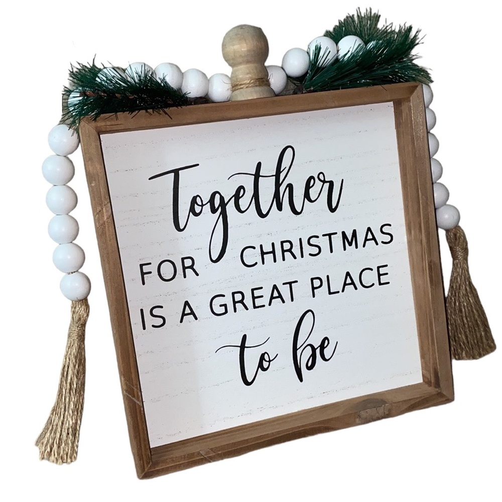 NEW together for Christmas wooden farmhouse sign - Picture 1 of 11